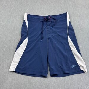 Speedo Shorts Men 34 Large Blue Nylon Boardshorts Swim Trunks Mesh Lined Surfing